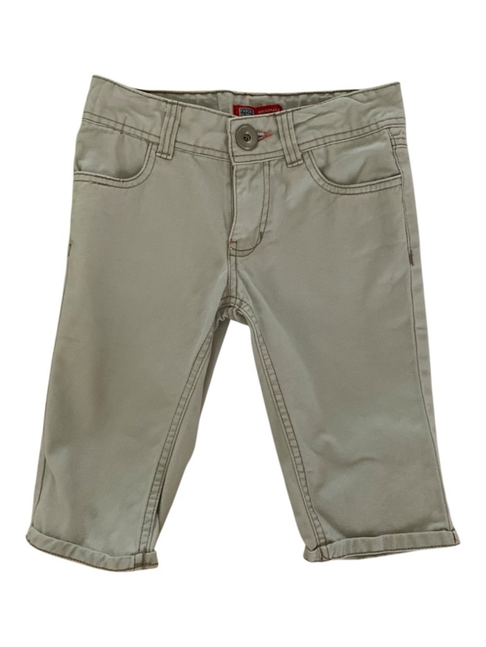 Faded Glory Girls Tan Khaki Bermuda Shorts Size 7 Adjustable Waist Chino